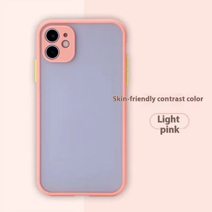 Étui de téléphone de couleur de contraste de protection givrée tout compris à trou fin